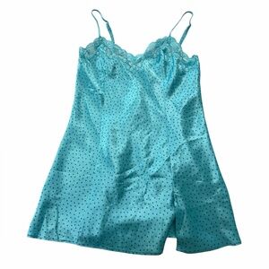Victoria's Secret Teal Polka Dot Slip Dress
